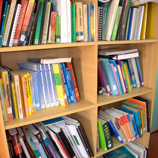 Students studying in library